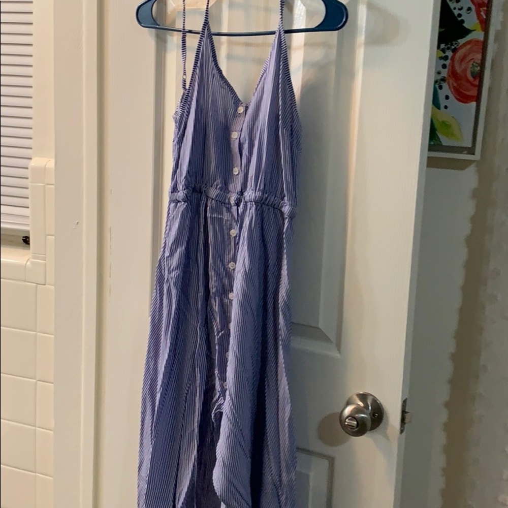 High light blue stripped dress